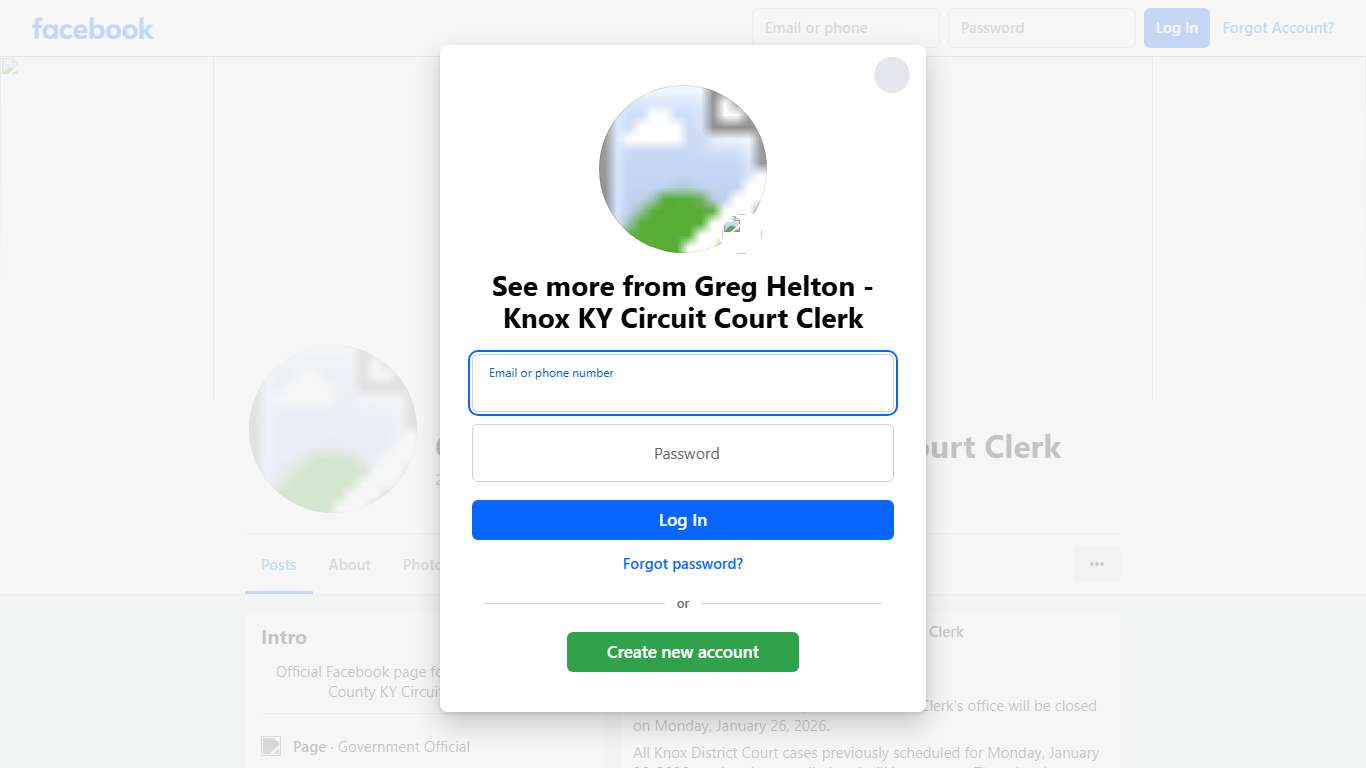 Greg Helton - Knox KY Circuit Court Clerk Facebook