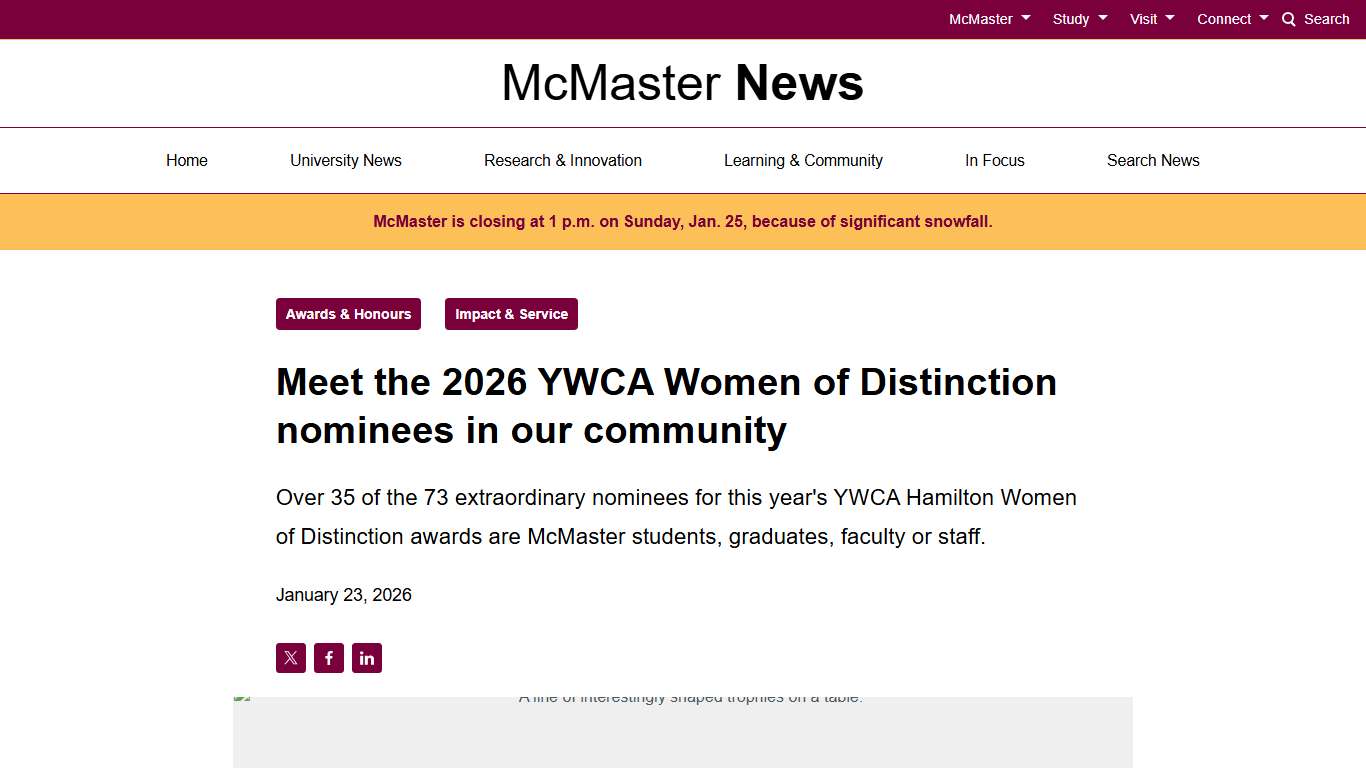 Meet the 2026 YWCA Women of Distinction nominees in our community - McMaster News